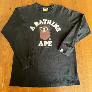 A BATHING APE long sleeve T-shirts black,size Medium